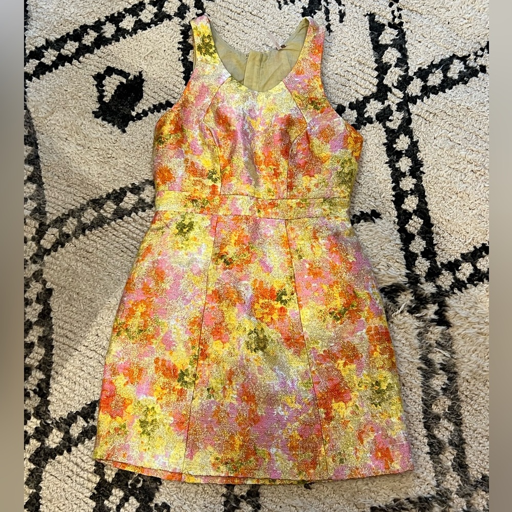 Free People Gold Brocade Dress